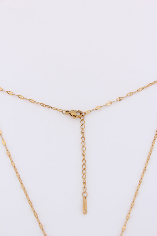 Necklace In Gold Polish With Hanging Sky And Stones (P034-GO)