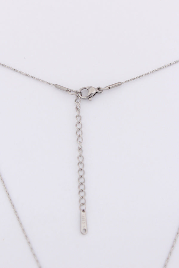 Necklace In Silver Polish With Hanging Sky And Stones (P034-S)