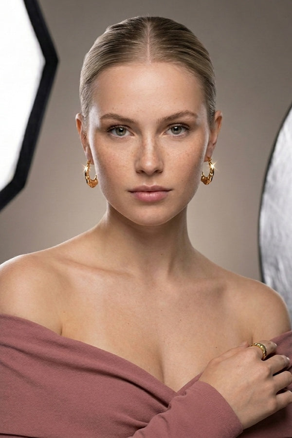 Oval Twisted Hoops For Women