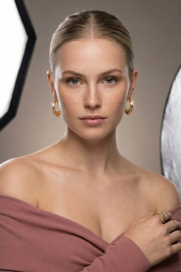 Oval Twisted Hoops For Women