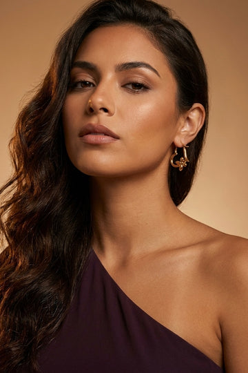Pretty Hoops With Flower For Women