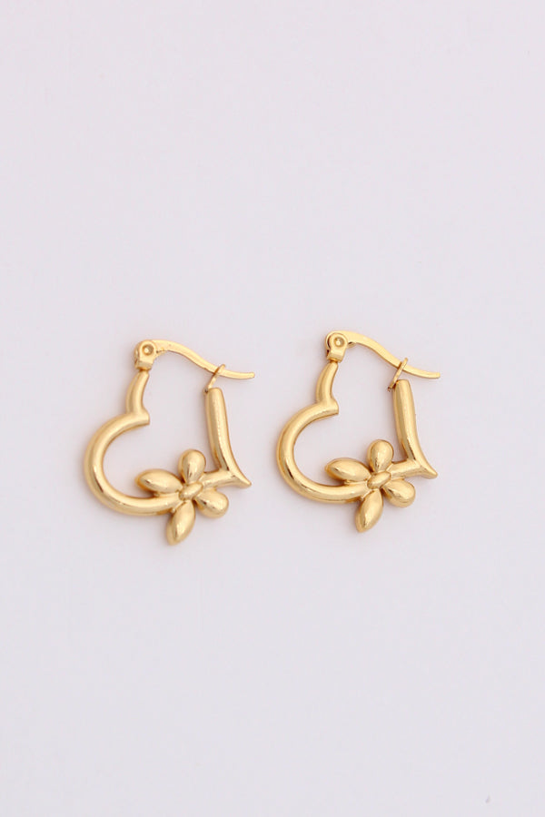 Pretty Hoops With Flower For Women (ESHP016)