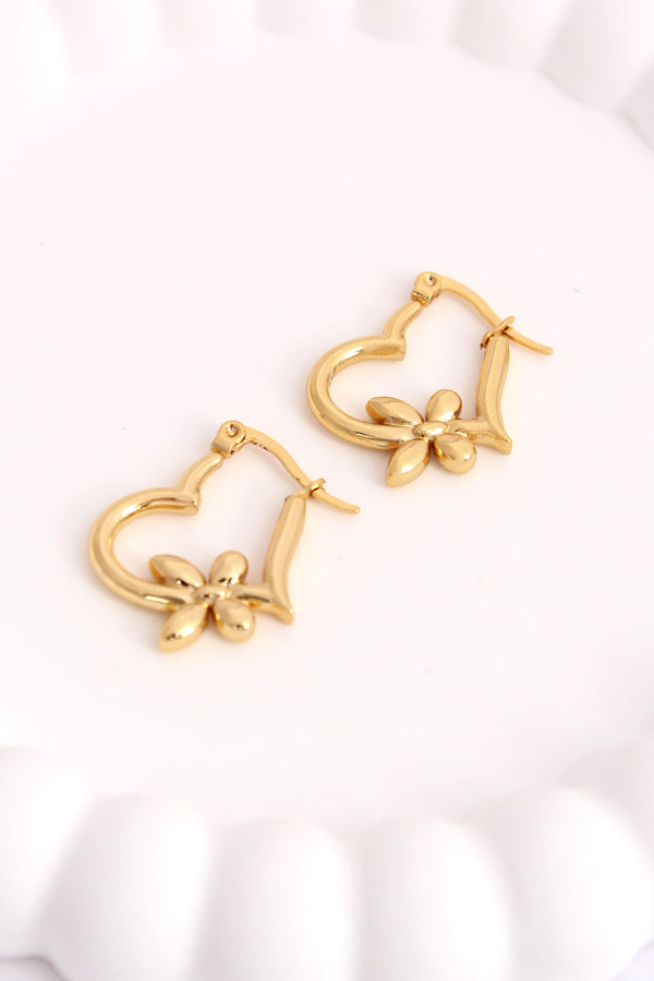 Pretty Hoops With Flower For Women (ESHP016)
