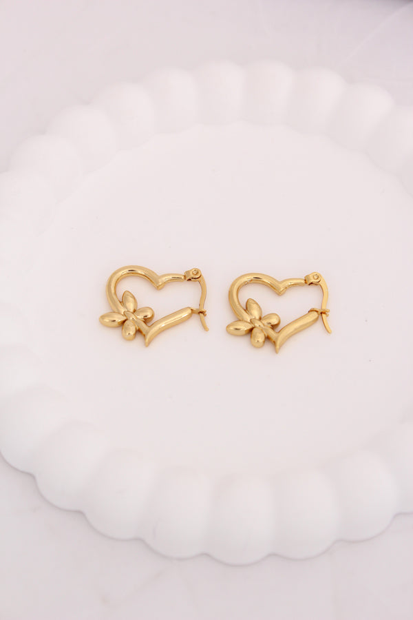 Pretty Hoops With Flower For Women (ESHP016)