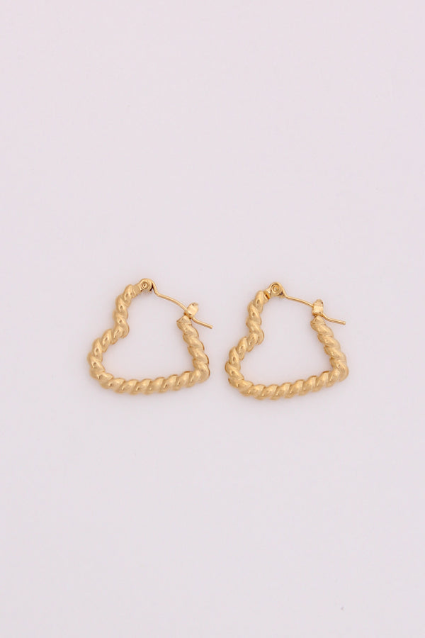 Romantic Twisted Heart Hoops For Women (ESHP030)
