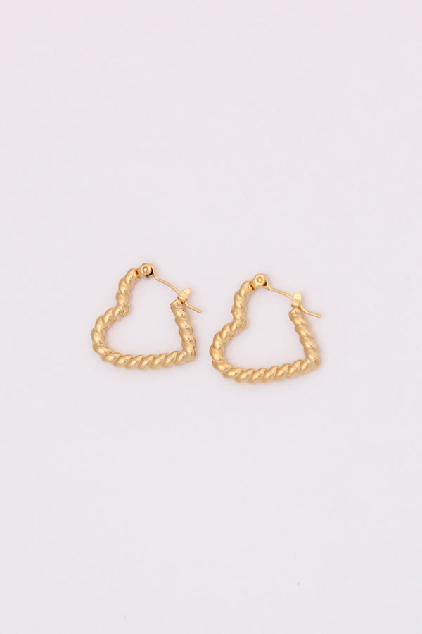 Romantic Twisted Heart Hoops For Women (ESHP030)