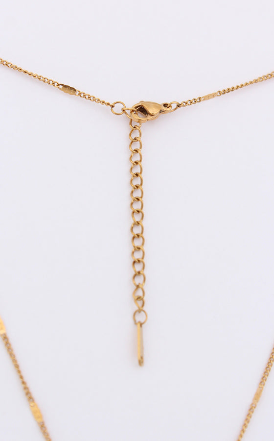 Shiny Heart Stone Pendant In Gold Polish Necklace (P-014)
