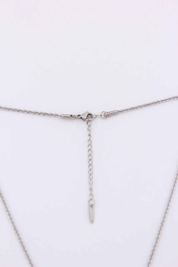 Silver Polish Necklace With Framed Flower (ESP-024)