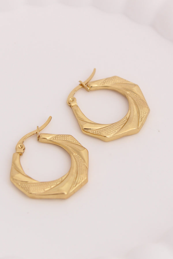 Sleek Twisted Hoops For Women (ESHP013)