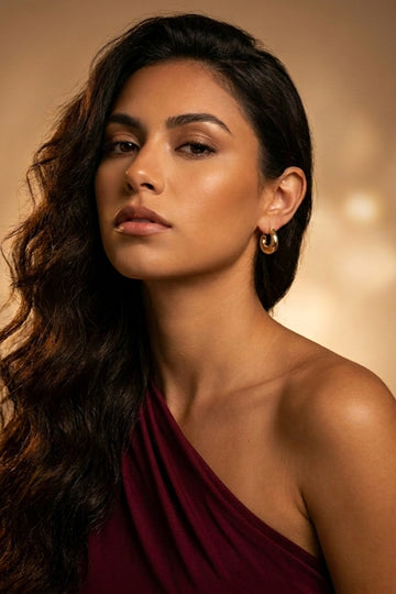Small Chunky Hoops With Twist For Women